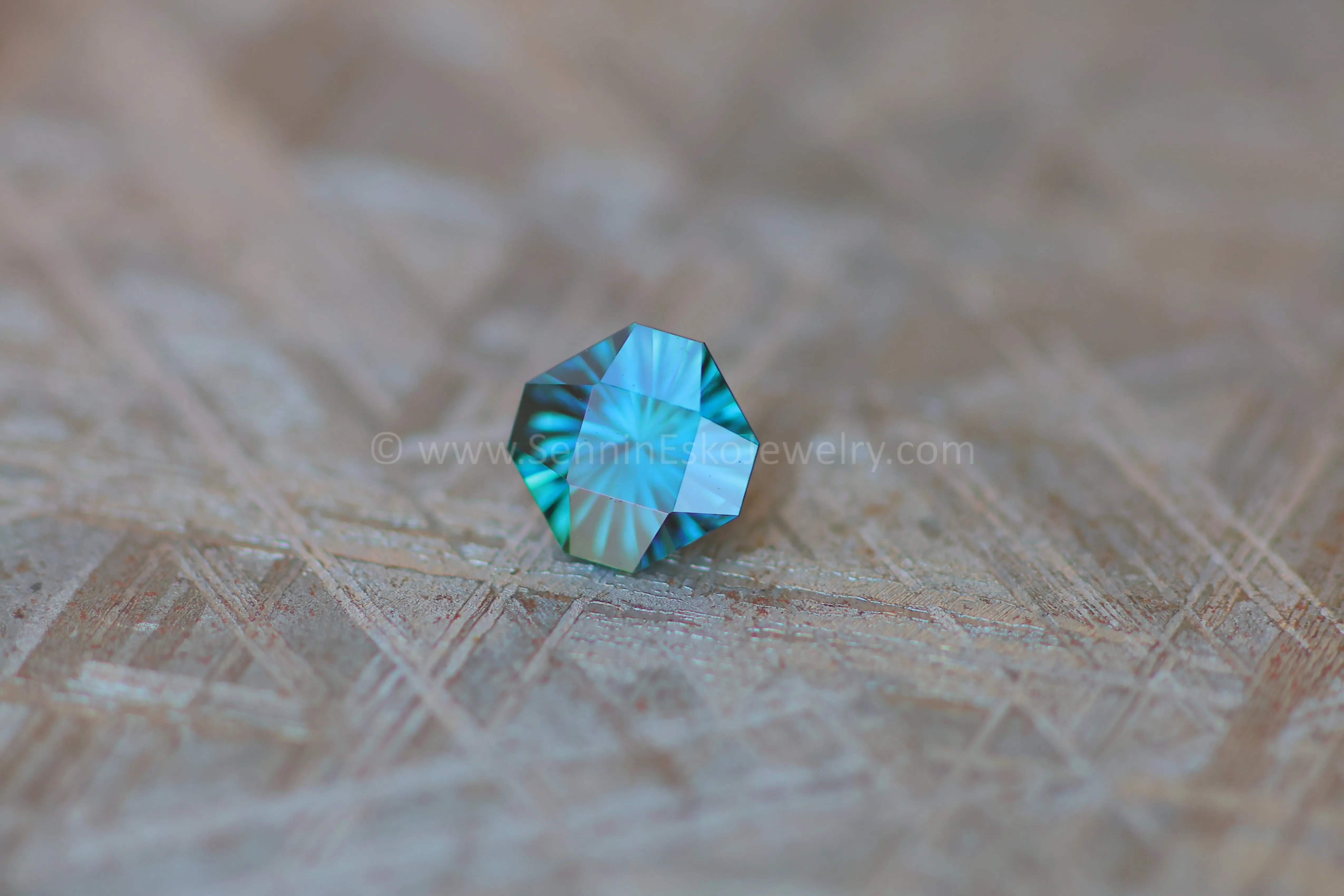 0.94 Carat Deep Blue/Green Sapphire - Eye Clean - Galaxy Cut