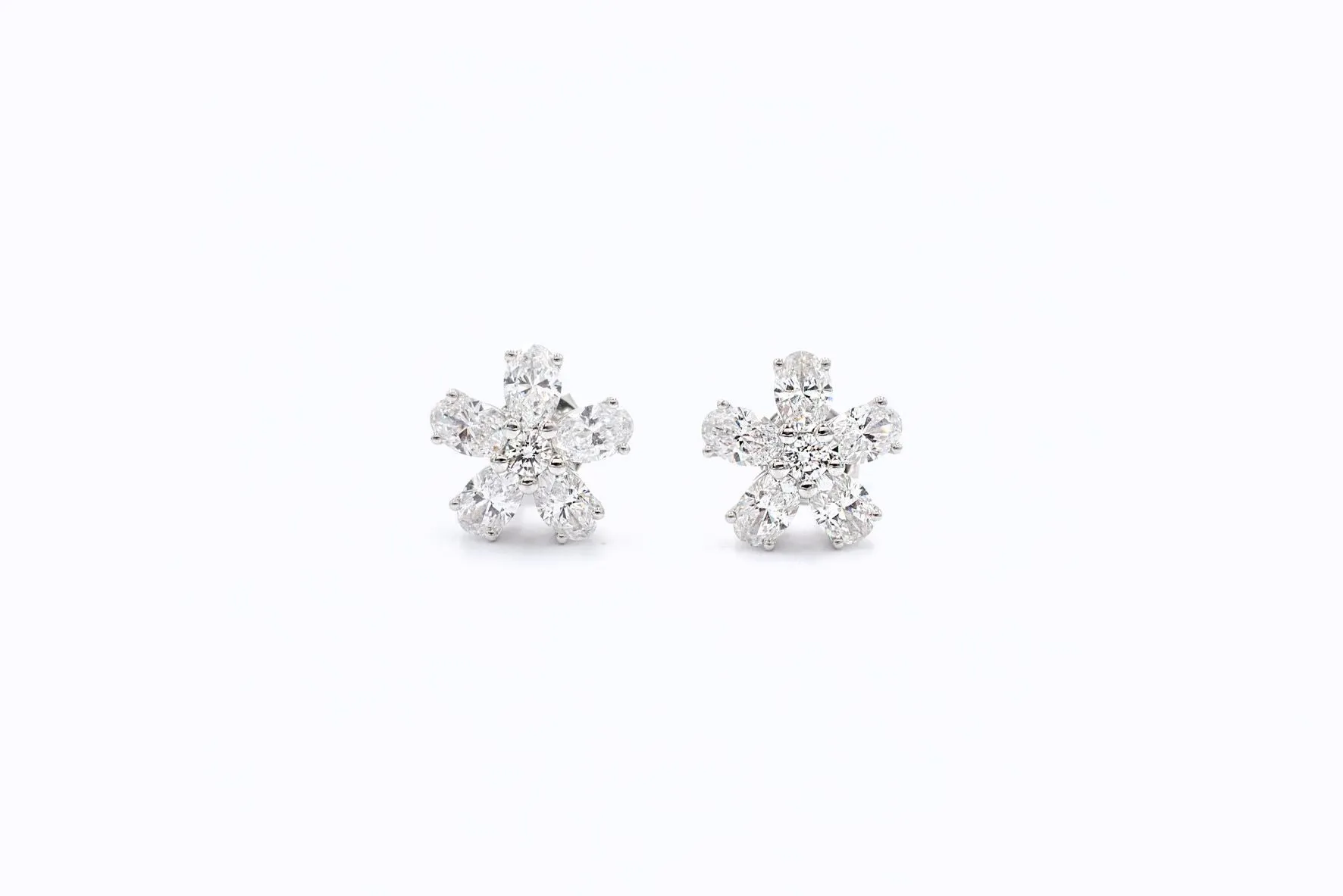 1 3/4 ctw Diamond Flower Studs Platinum