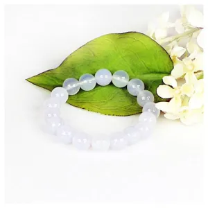 10mm Natural White Chalcedony Stretch Bracelet