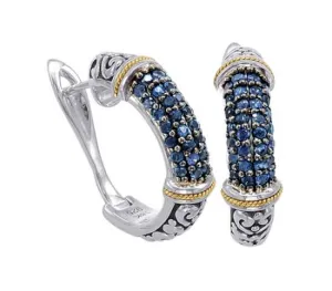 1.10ct Blue Sapphire Earrings in 18k gold and 925 Sterling Silver (138KE000062SA)