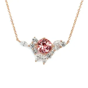 1.32 Ct. Pink Lab-Grown Sapphire Necklace in 18K Rose Gold, Ready Made