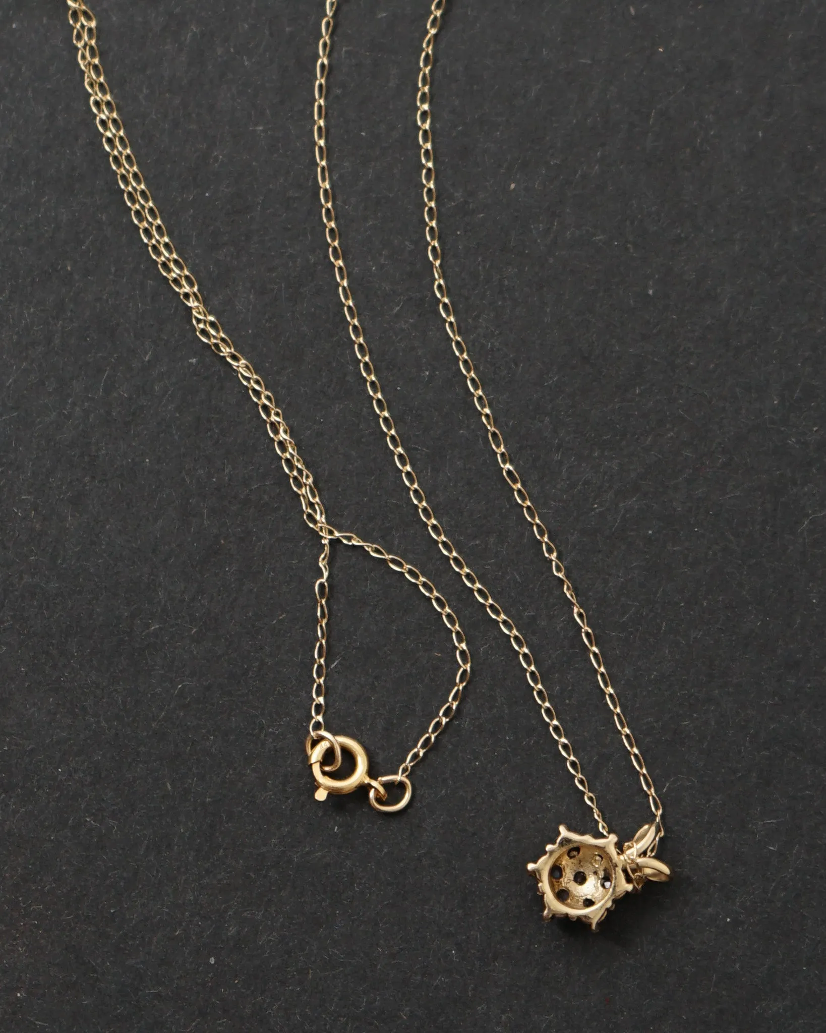 14k Gold Necklace w/ Sapphire x Diamond Flower Charm