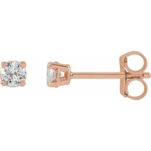 14K Rose 7.25mm :: 3 CTW Lab-Grown Diamond Stud Earrings