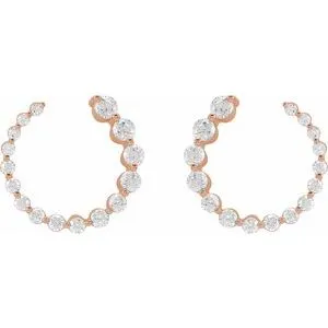 14K Rose Gold 7/8 CTW Lab-Grown Diamond Front-Back Earrings