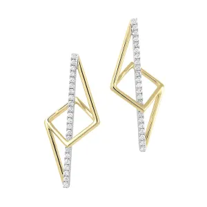 14K Yellow & White Lab Grown Diamond Earrings