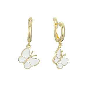 14k Yellow Gold Butterfly drop earring