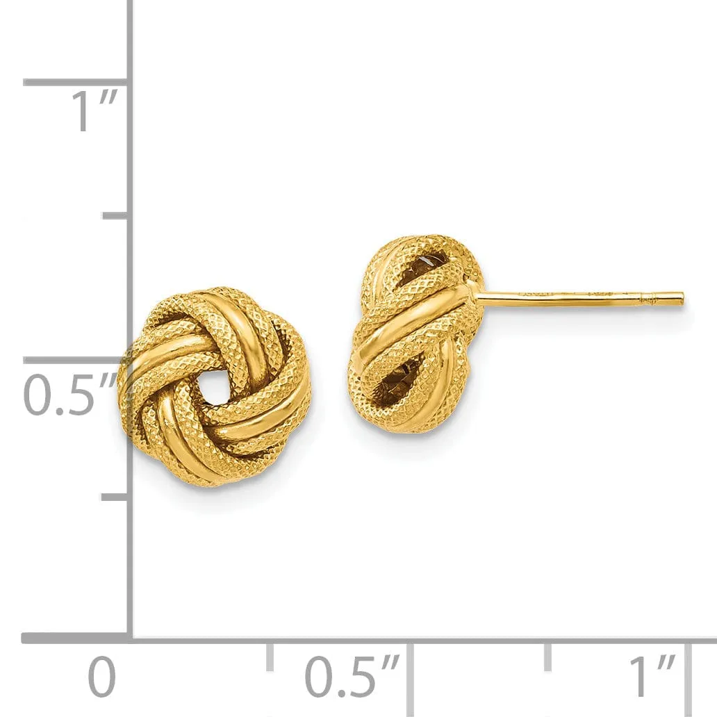 14k Yellow Gold Knot Polished D.C Post Earrings