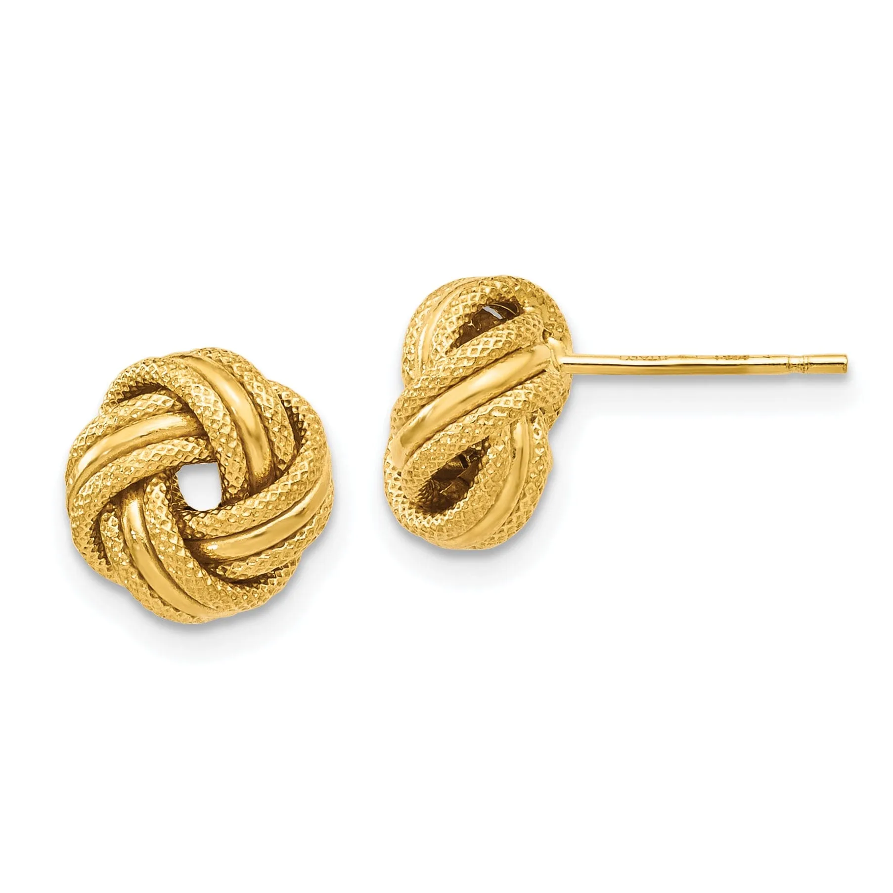 14k Yellow Gold Knot Polished D.C Post Earrings