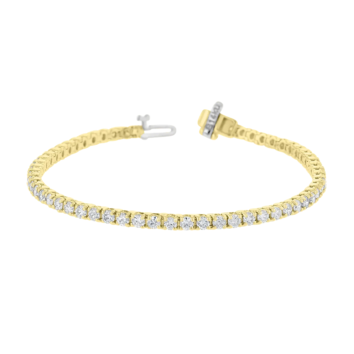 14KT GOLD 4 CARAT ROUND DIAMOND TENNIS BRACELET