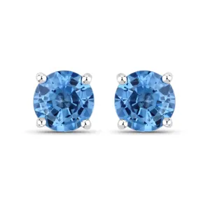 14KW 1.30cts Blue Sapphire Earring Studs