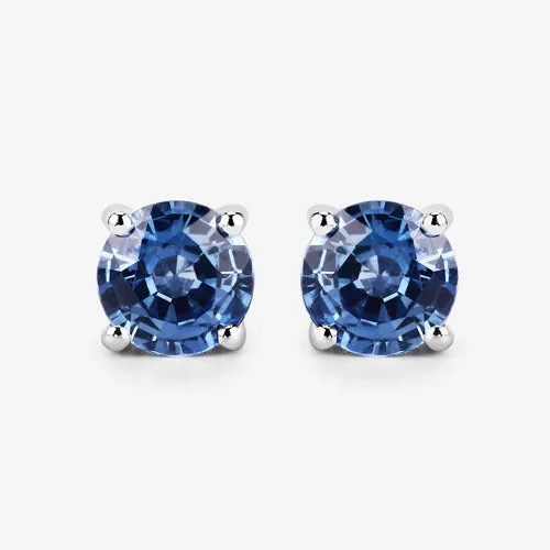 14KW 1.30cts Blue Sapphire Earring Studs