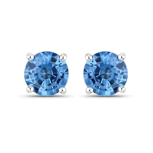 14KW 1.30cts Blue Sapphire Earring Studs