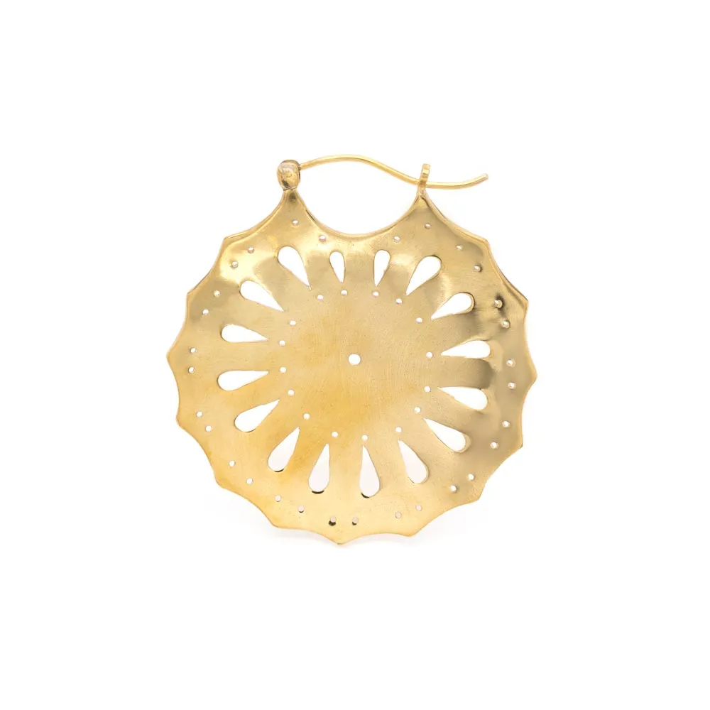 16g Polished Brass Sand Dollar Earrings — Price Per 2