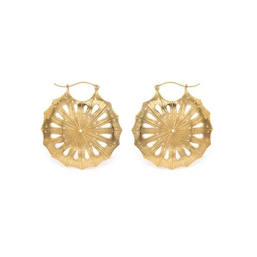 16g Polished Brass Sand Dollar Earrings — Price Per 2