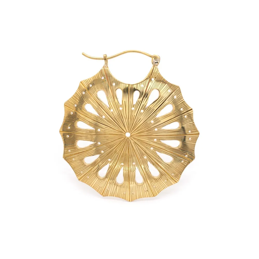 16g Polished Brass Sand Dollar Earrings — Price Per 2