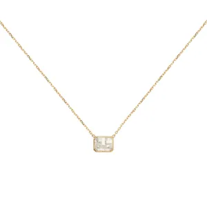 18 Karat Yellow Gold Esmeralda Diamond Shaker necklace