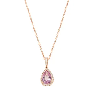 18ct Rose Gold Pink Sapphire & Diamond Sierra Pendant