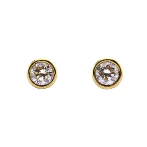 18ct yellow gold brilliant cut 0.40ct diamond stud earrings