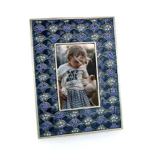 1928 Jewelry Azure Crystal Fan Symphony Rectangular Picture Frame 2" x 3"