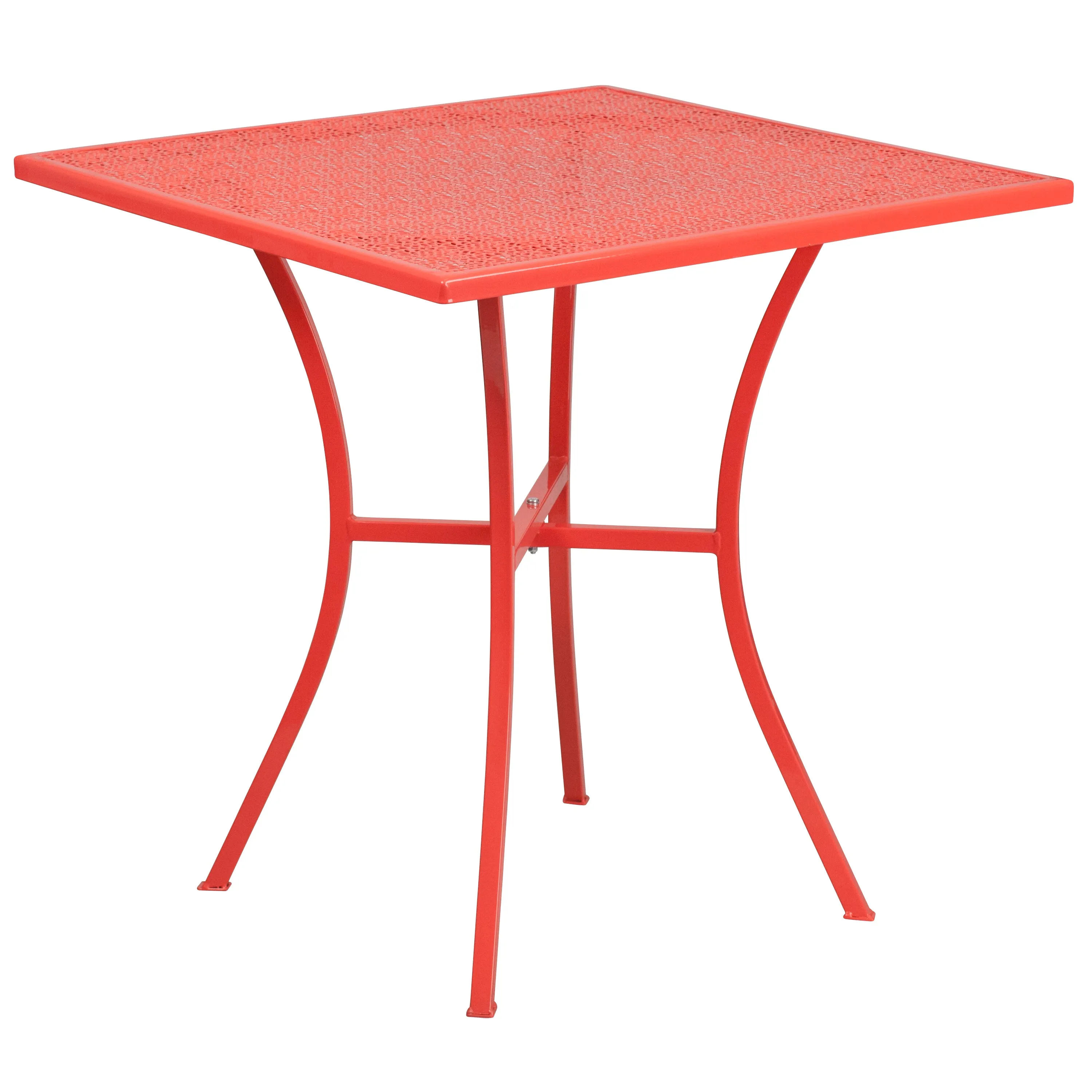 28SQ Coral Patio Table Set CO-28SQ-03CHR4-RED-GG