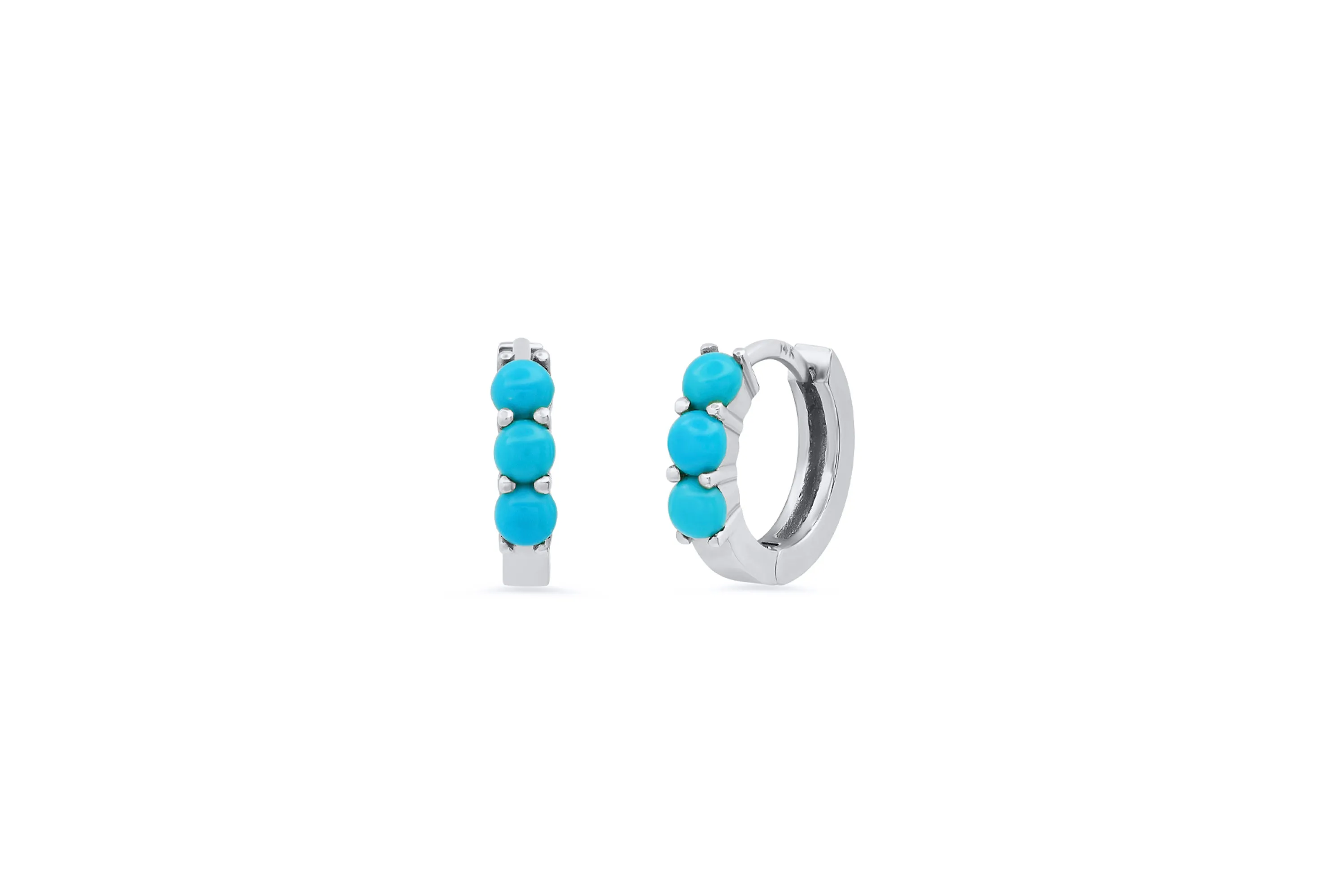 3 Turquoise Huggie Earrings