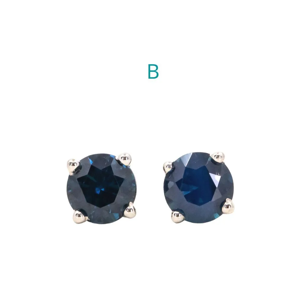 4mm Sapphire Stud Earrings in 14k Yellow, White, and Rose Gold