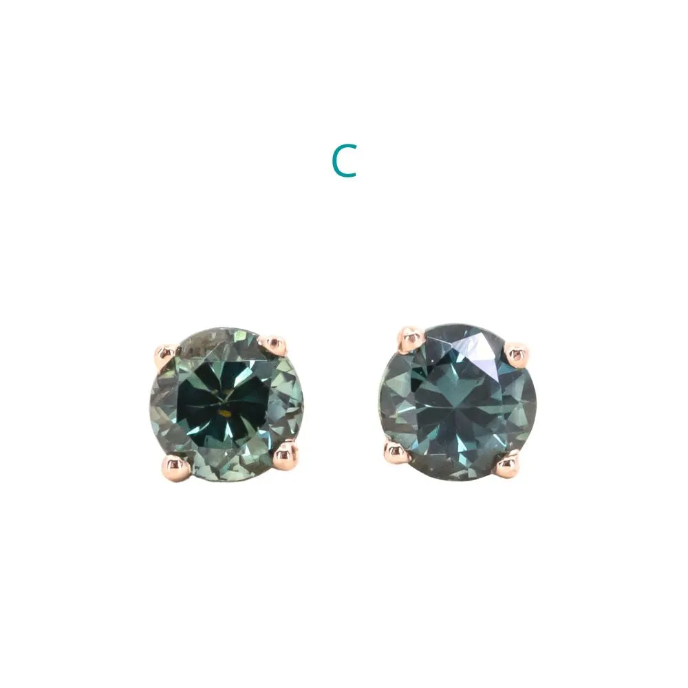 4mm Sapphire Stud Earrings in 14k Yellow, White, and Rose Gold