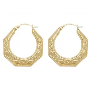 9ct Yellow Gold 15mm Creole Earrings ER432