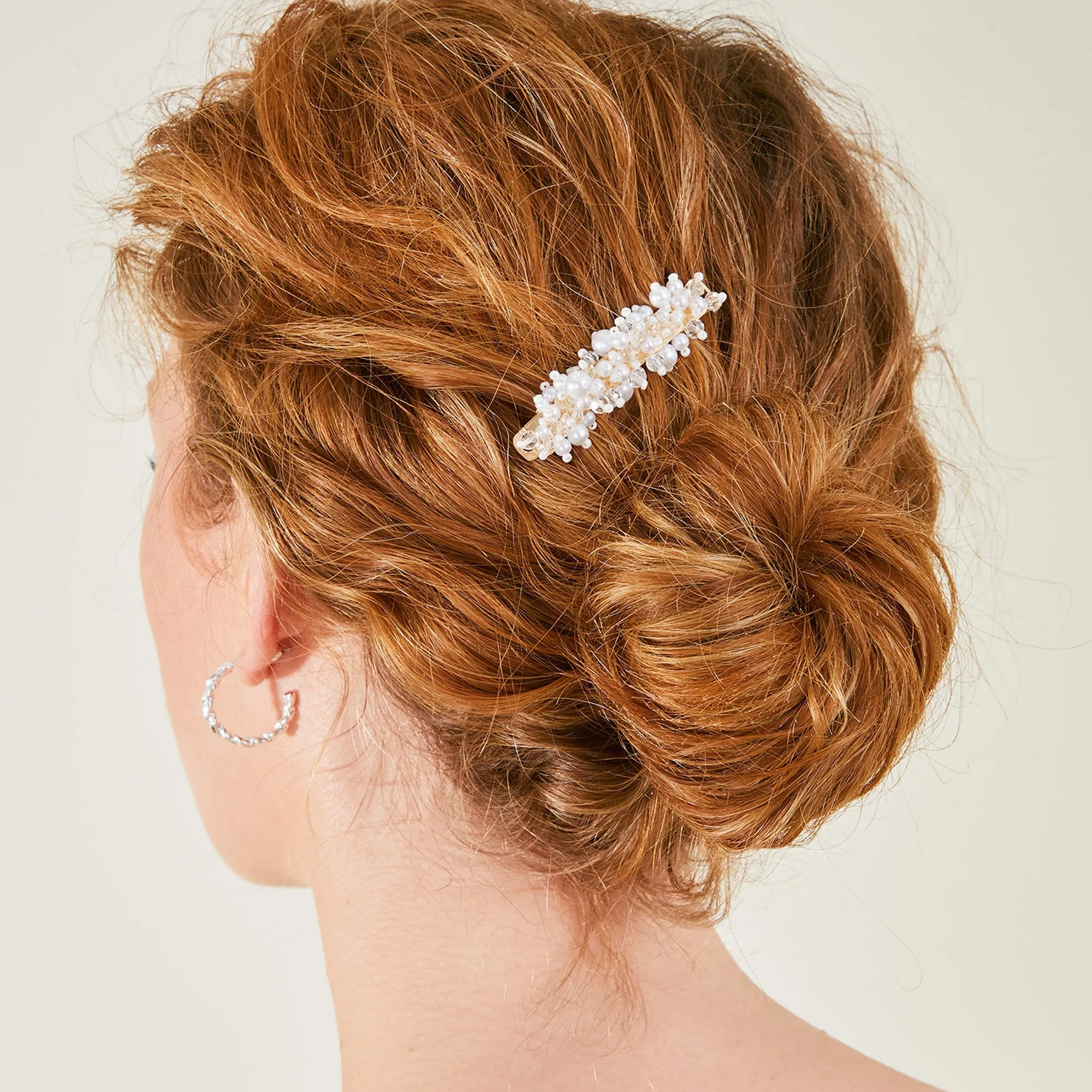 Accessorize London Pearl Beaded Barrette Clip