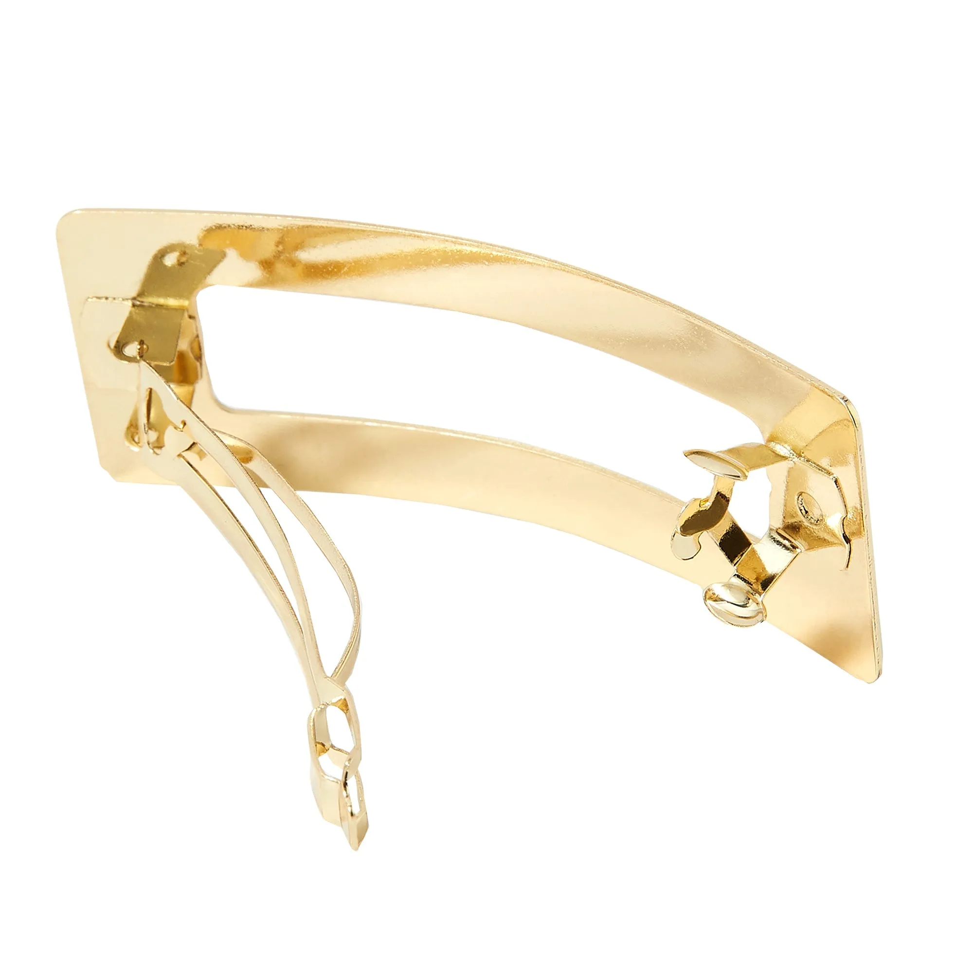 Accessorize London Women's Gold Rectangle Barrette Hair Clip