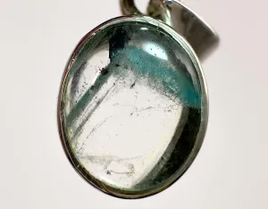 AJOITE Pendant - Sterling Silver, Oval - RARE Ajoite Included Quartz Polished Crystal Pendant from Messina, South Africa, 54040