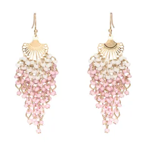 Alicia Beaded Ombre Fan Earrings - 3 colors