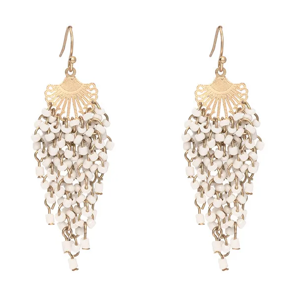 Alicia Beaded Ombre Fan Earrings - 3 colors