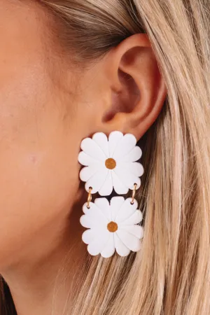 Amaryllis Earrings - White