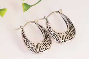 Antique Silver Hoops