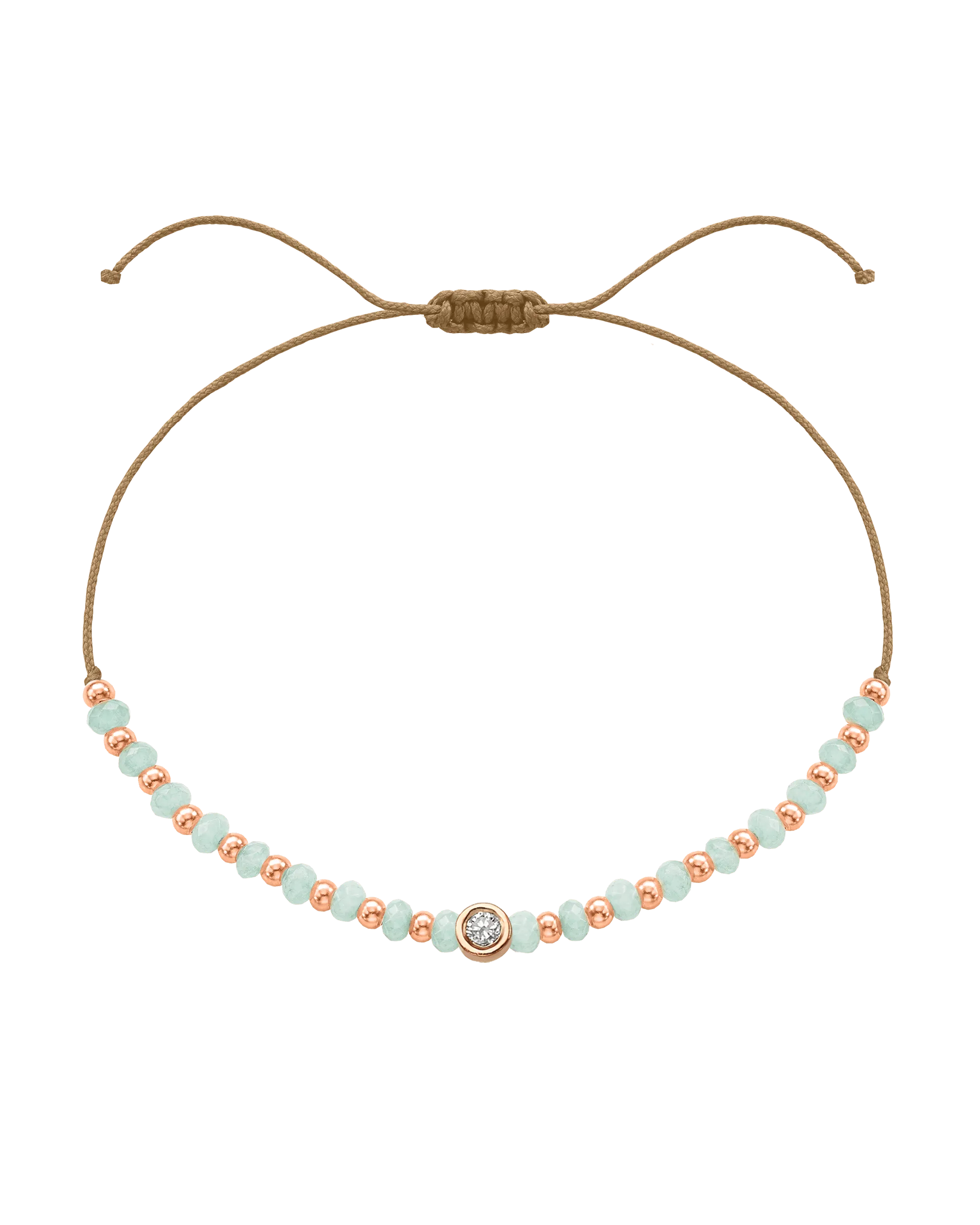 Apatite Gemstone String of Love Bracelet for Inspiration - 14K Rose Gold