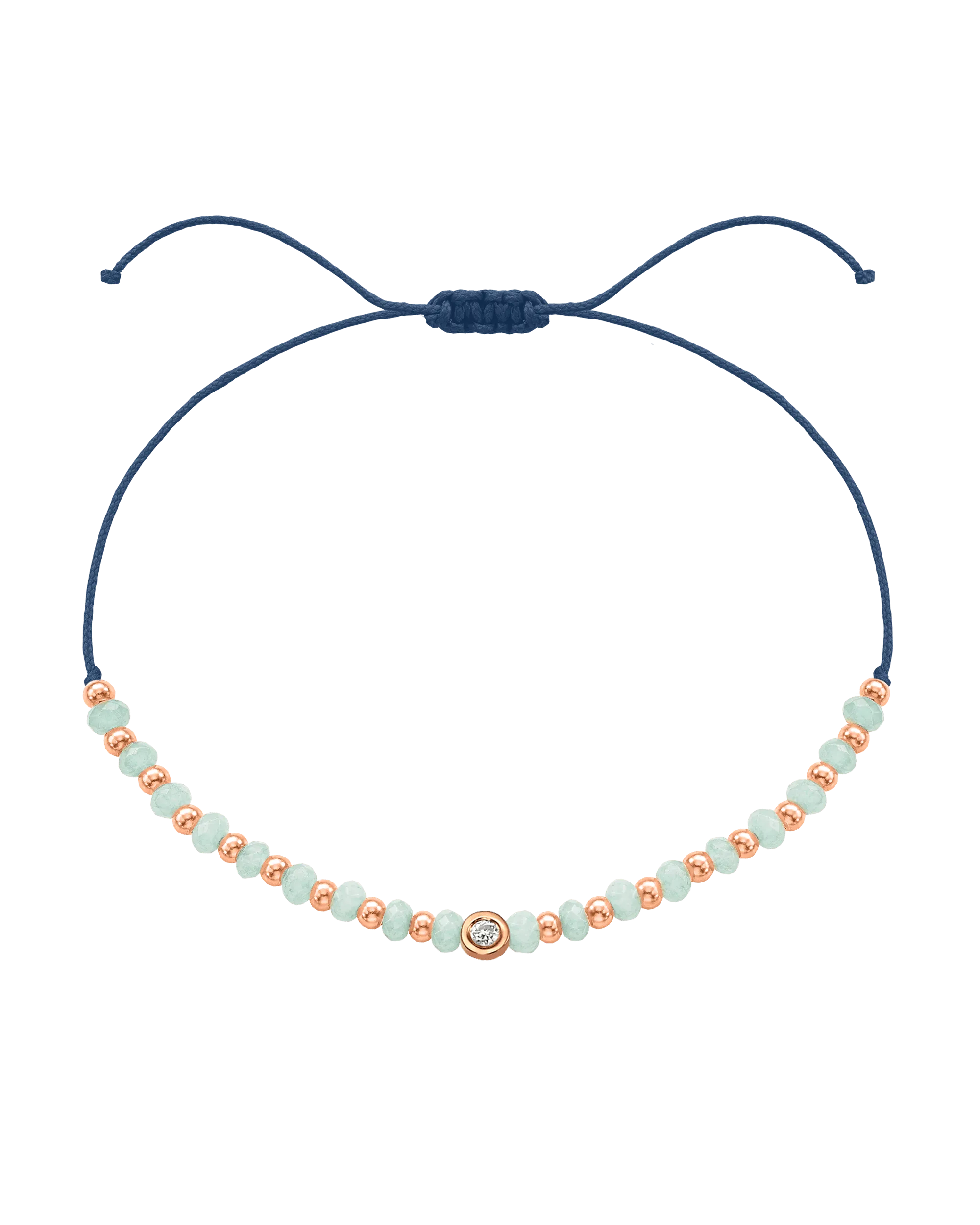 Apatite Gemstone String of Love Bracelet for Inspiration - 14K Rose Gold