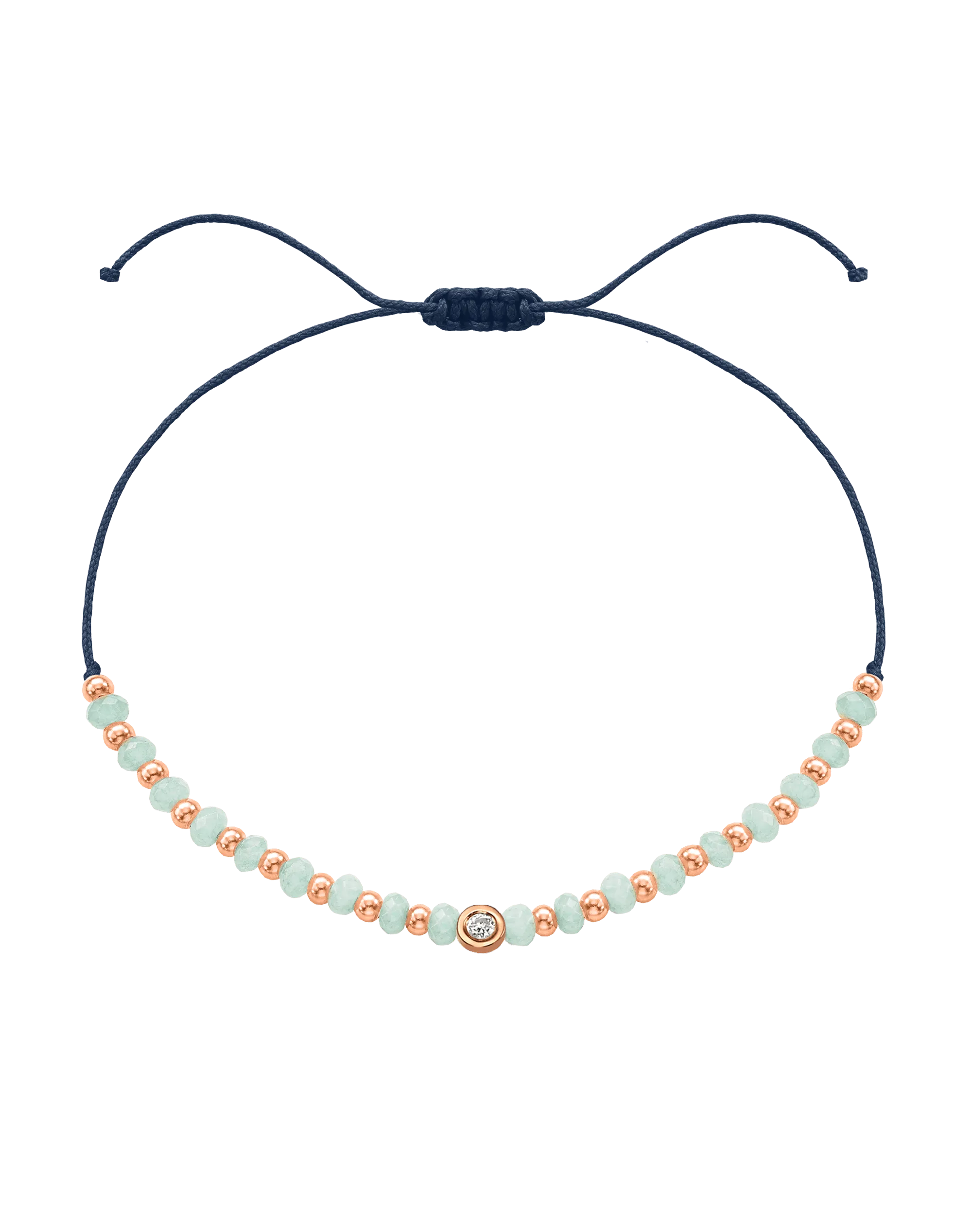 Apatite Gemstone String of Love Bracelet for Inspiration - 14K Rose Gold