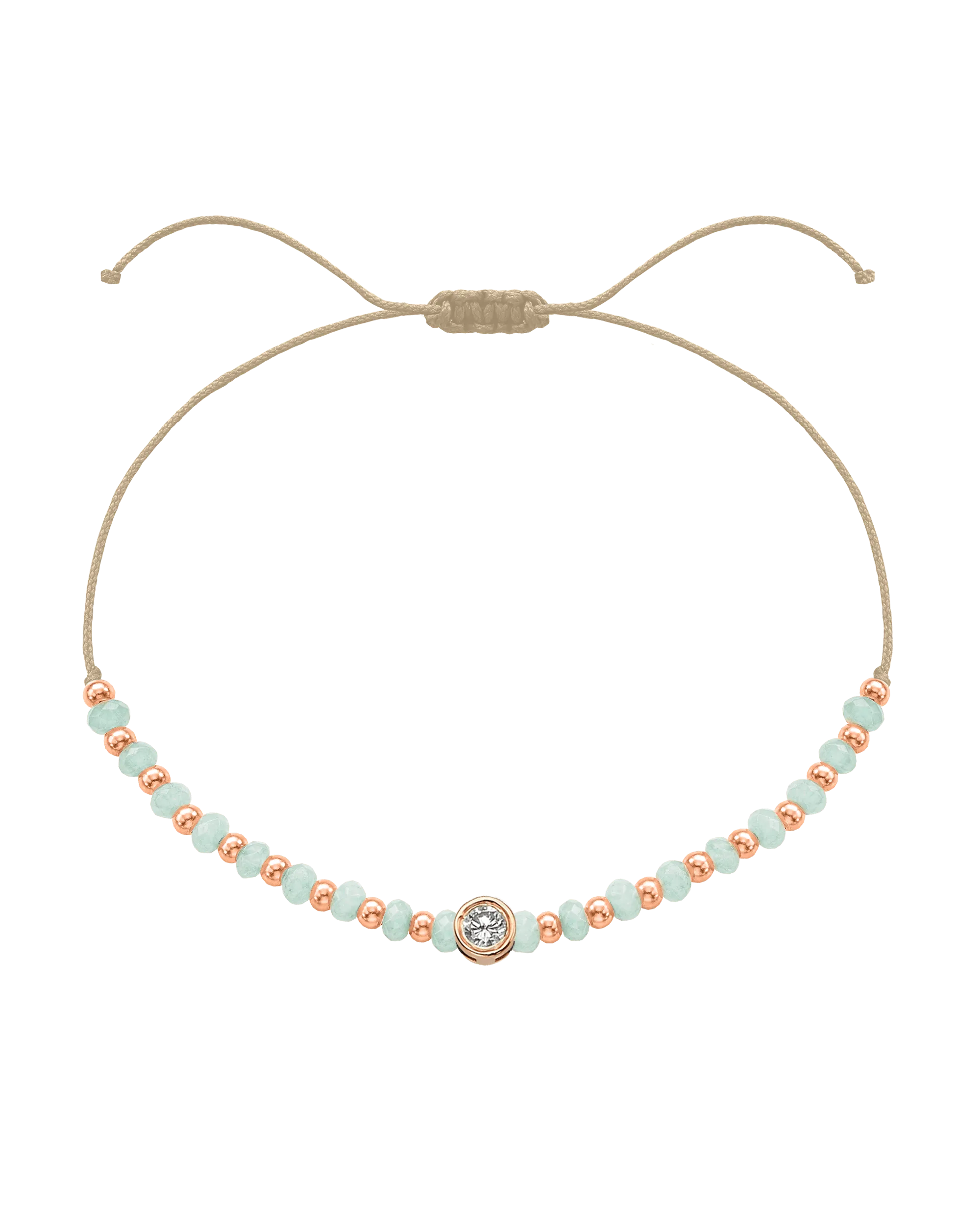 Apatite Gemstone String of Love Bracelet for Inspiration - 14K Rose Gold