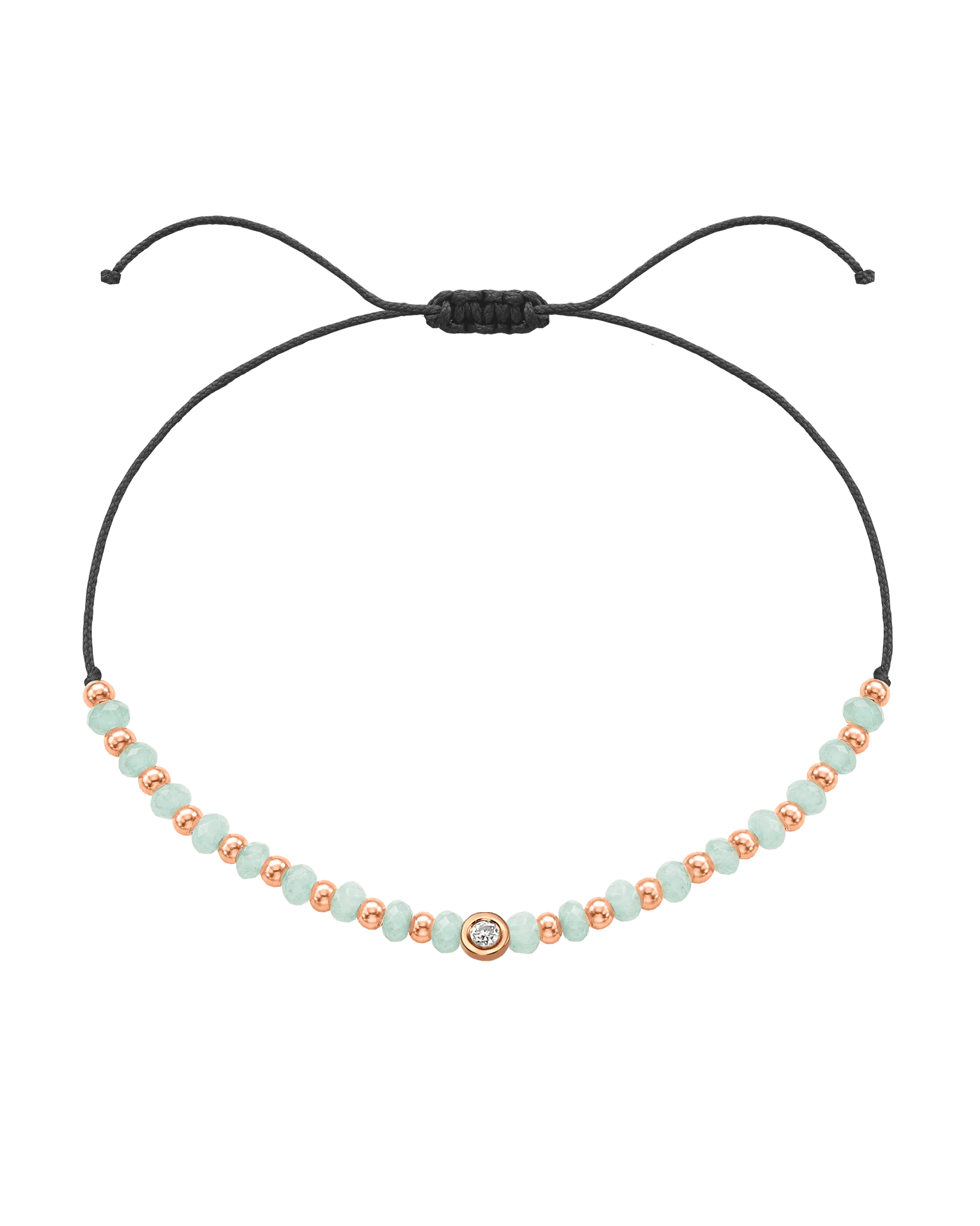 Apatite Gemstone String of Love Bracelet for Inspiration - 14K Rose Gold