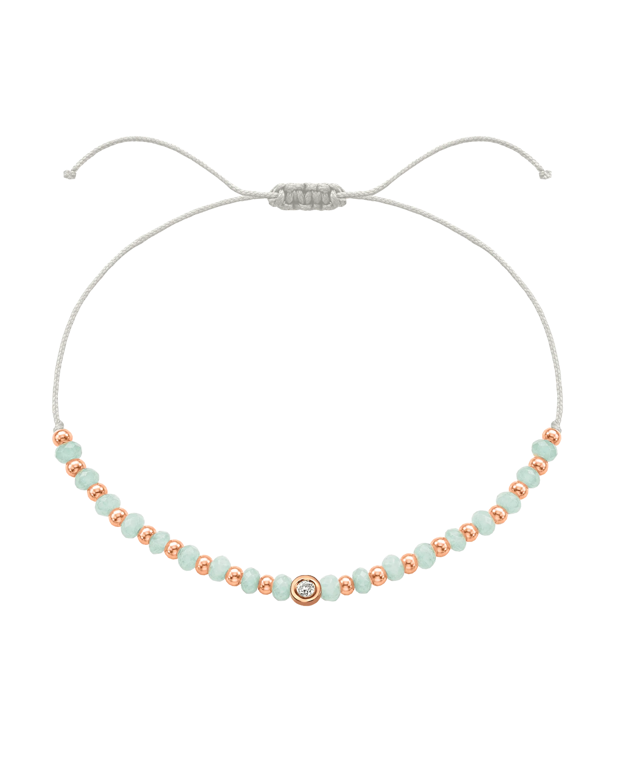 Apatite Gemstone String of Love Bracelet for Inspiration - 14K Rose Gold