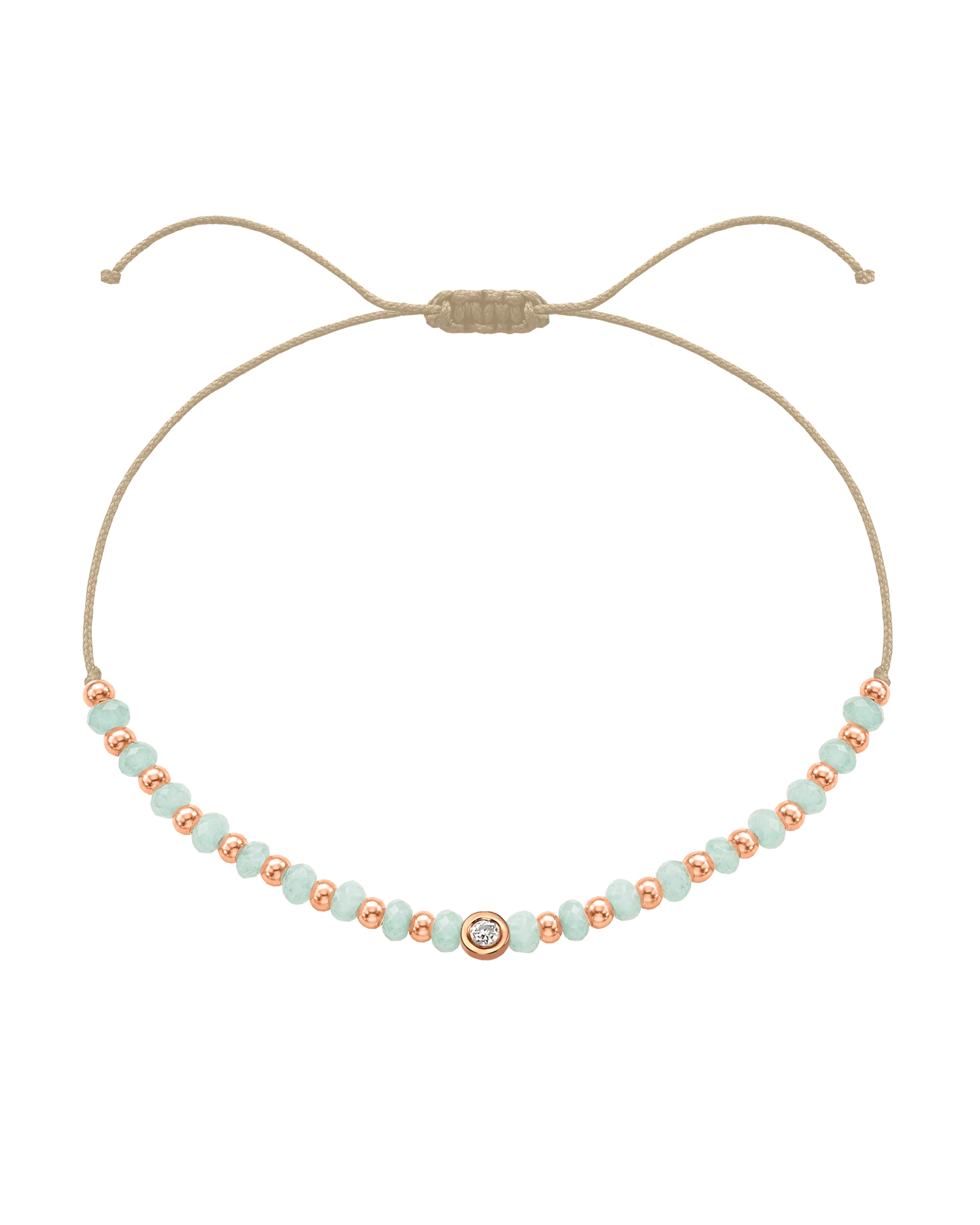 Apatite Gemstone String of Love Bracelet for Inspiration - 14K Rose Gold