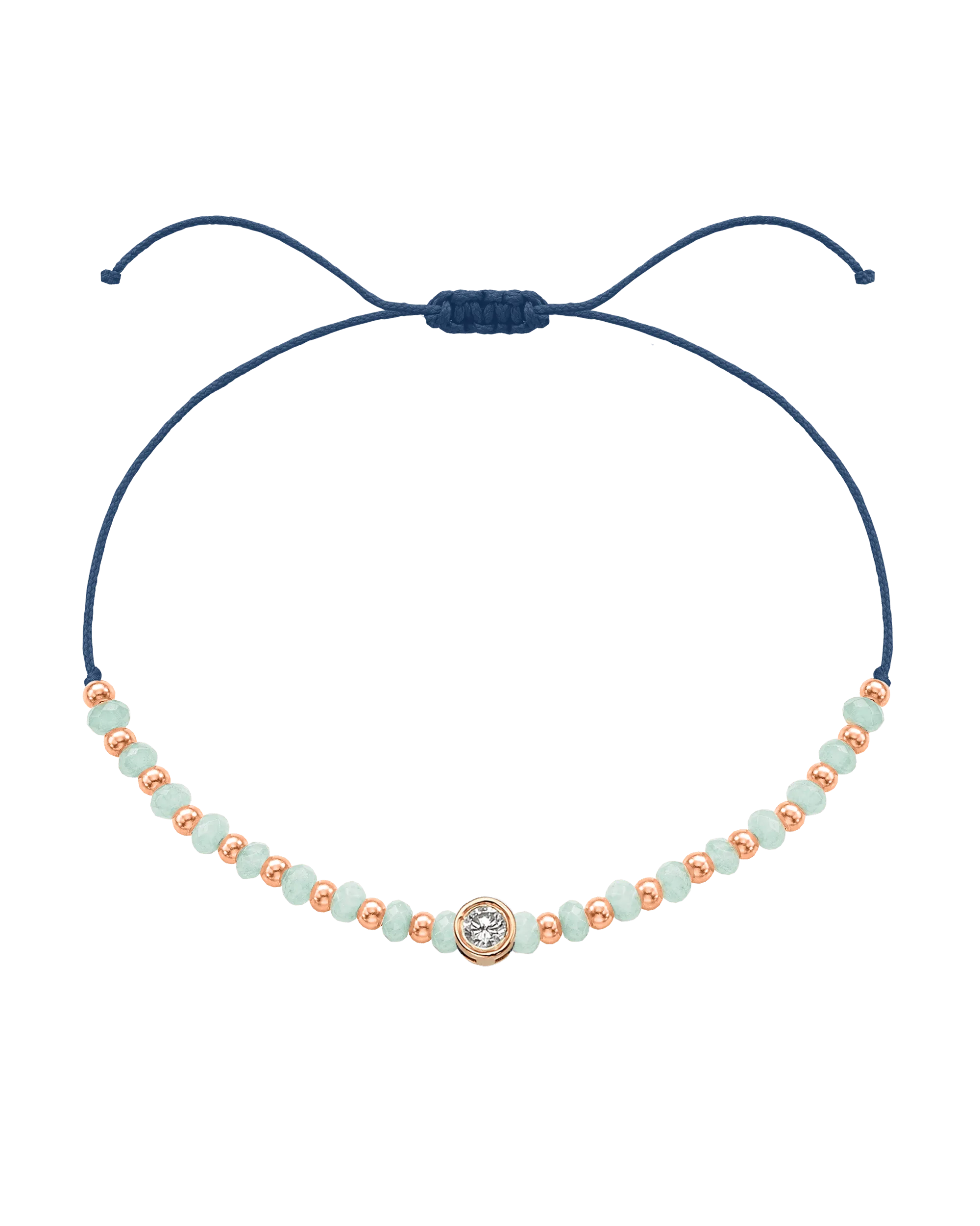 Apatite Gemstone String of Love Bracelet for Inspiration - 14K Rose Gold