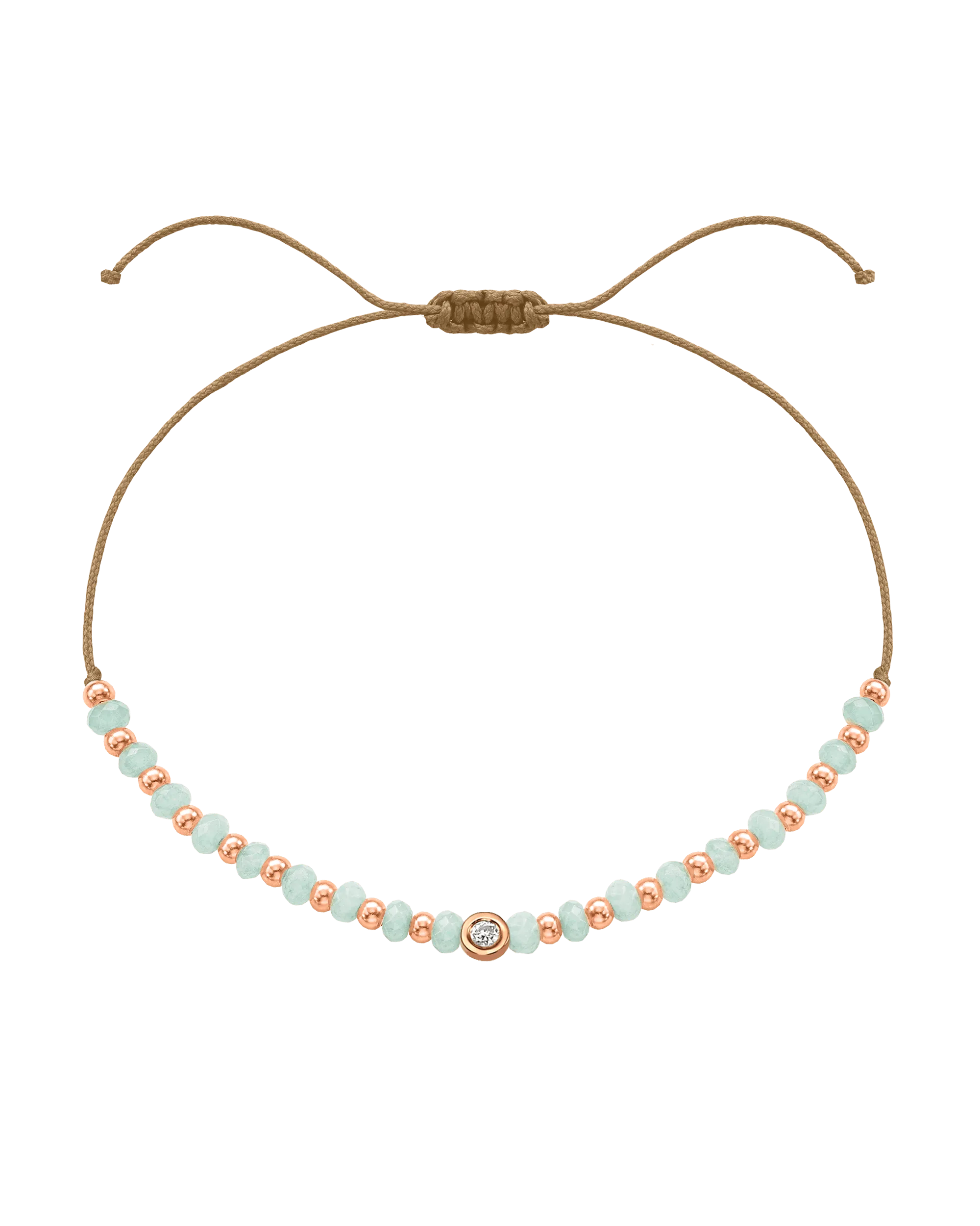 Apatite Gemstone String of Love Bracelet for Inspiration - 14K Rose Gold