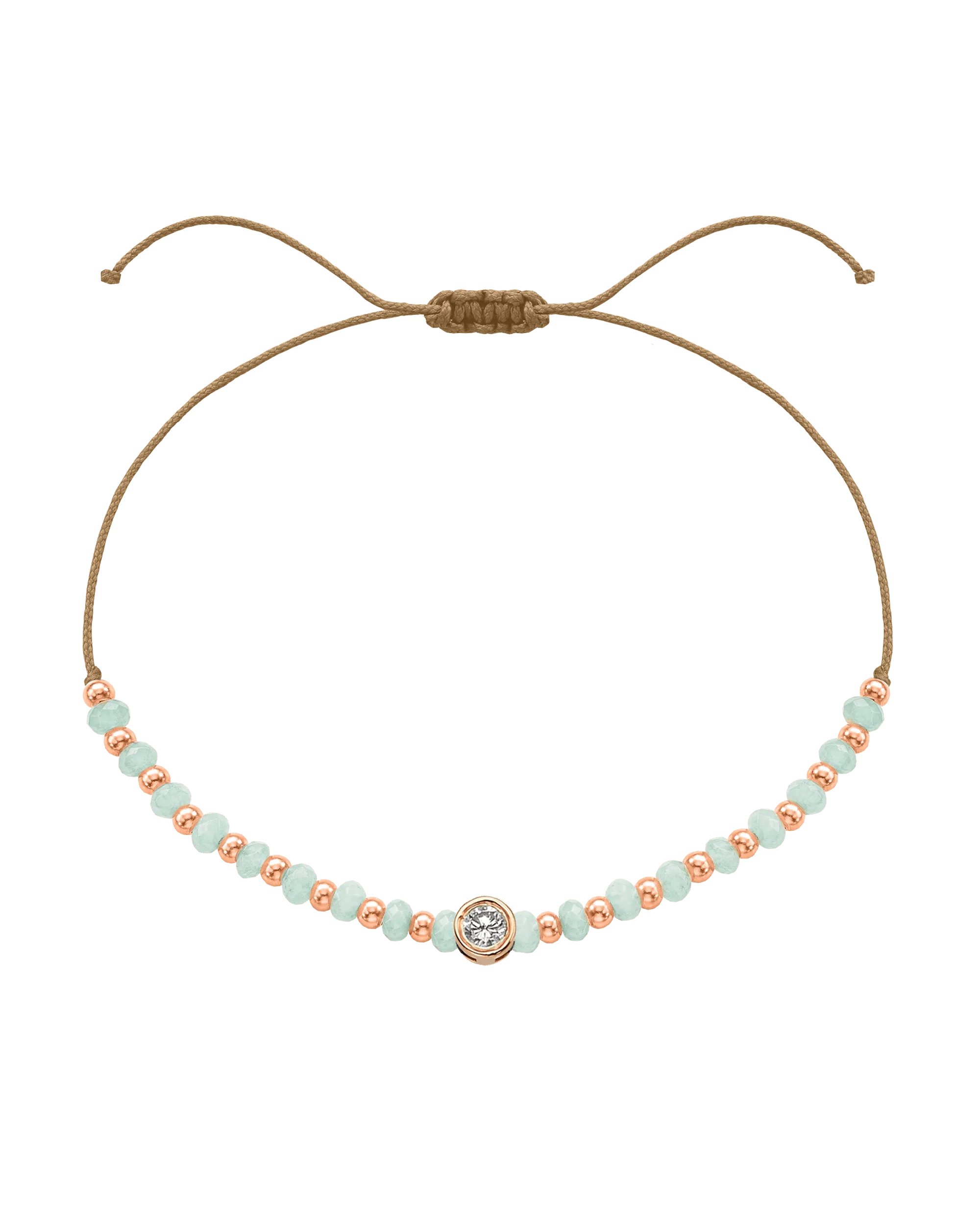 Apatite Gemstone String of Love Bracelet for Inspiration - 14K Rose Gold