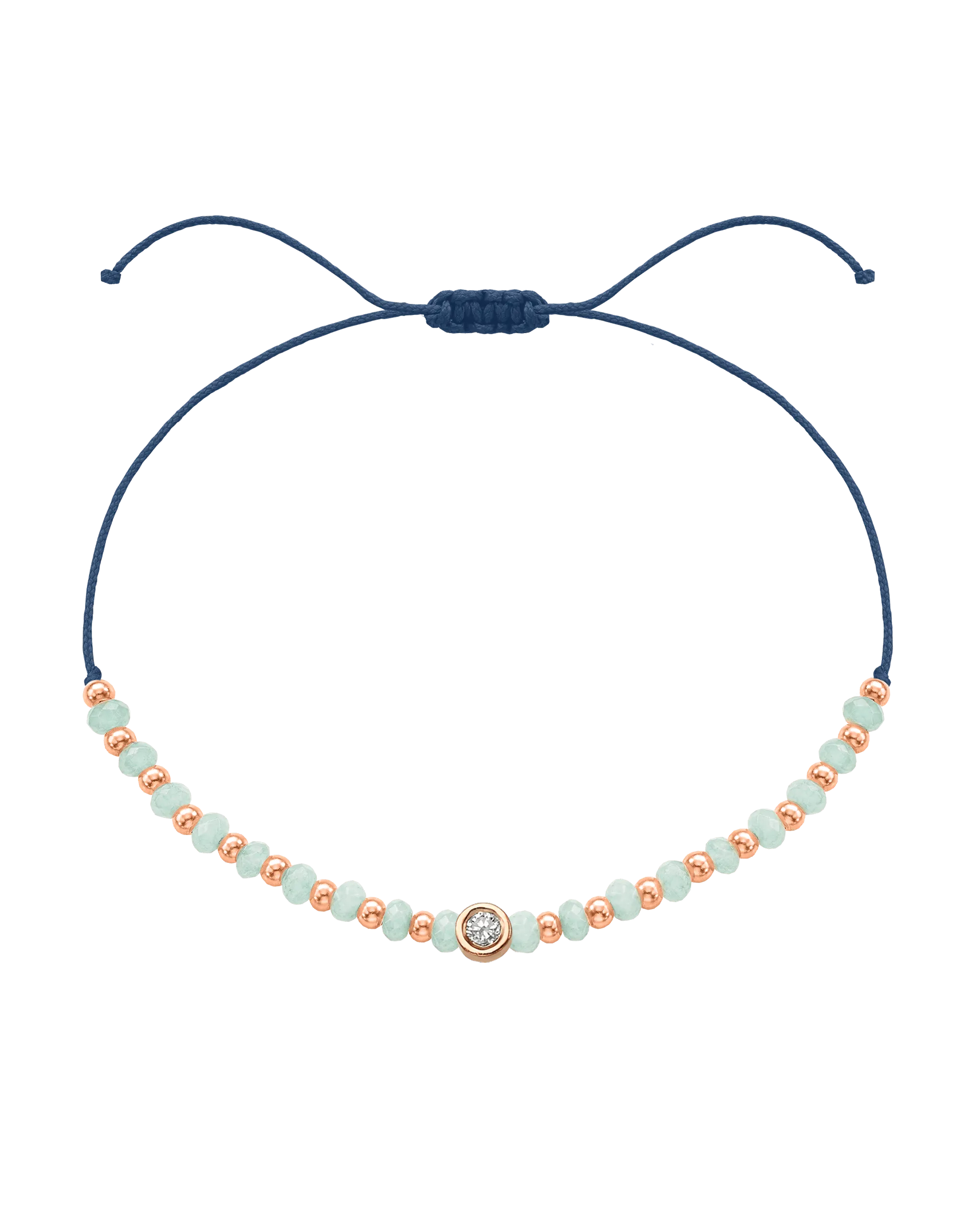 Apatite Gemstone String of Love Bracelet for Inspiration - 14K Rose Gold