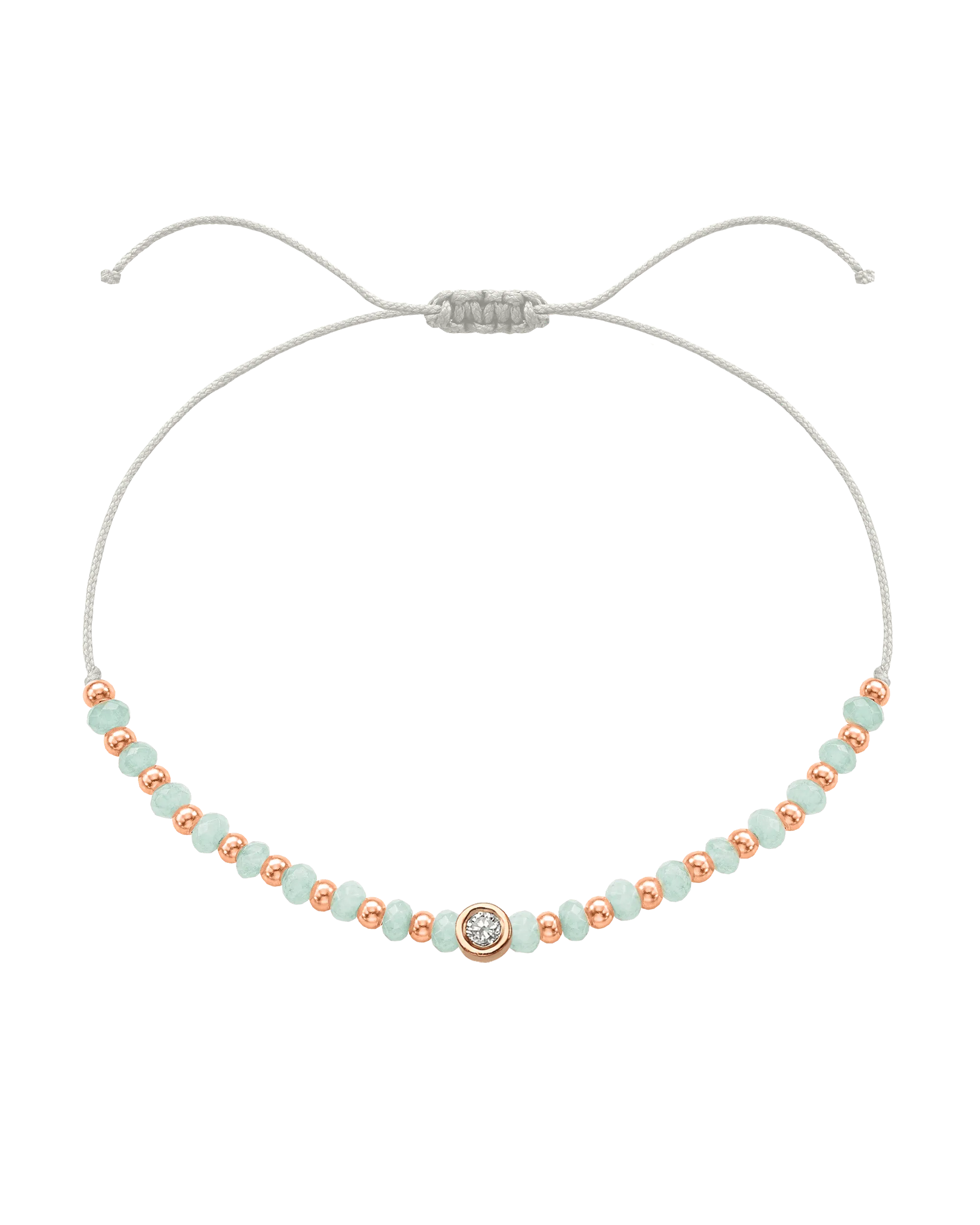 Apatite Gemstone String of Love Bracelet for Inspiration - 14K Rose Gold