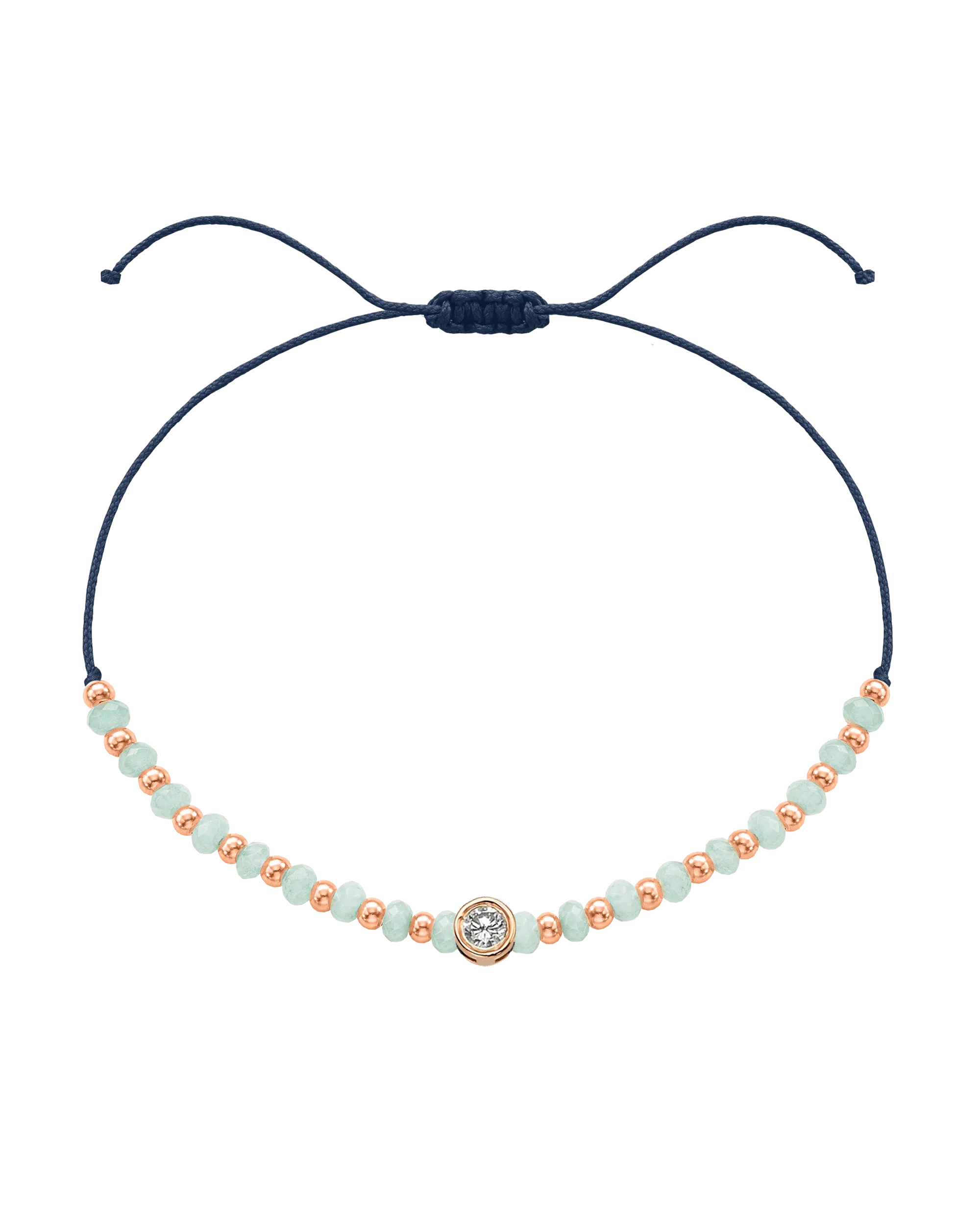 Apatite Gemstone String of Love Bracelet for Inspiration - 14K Rose Gold