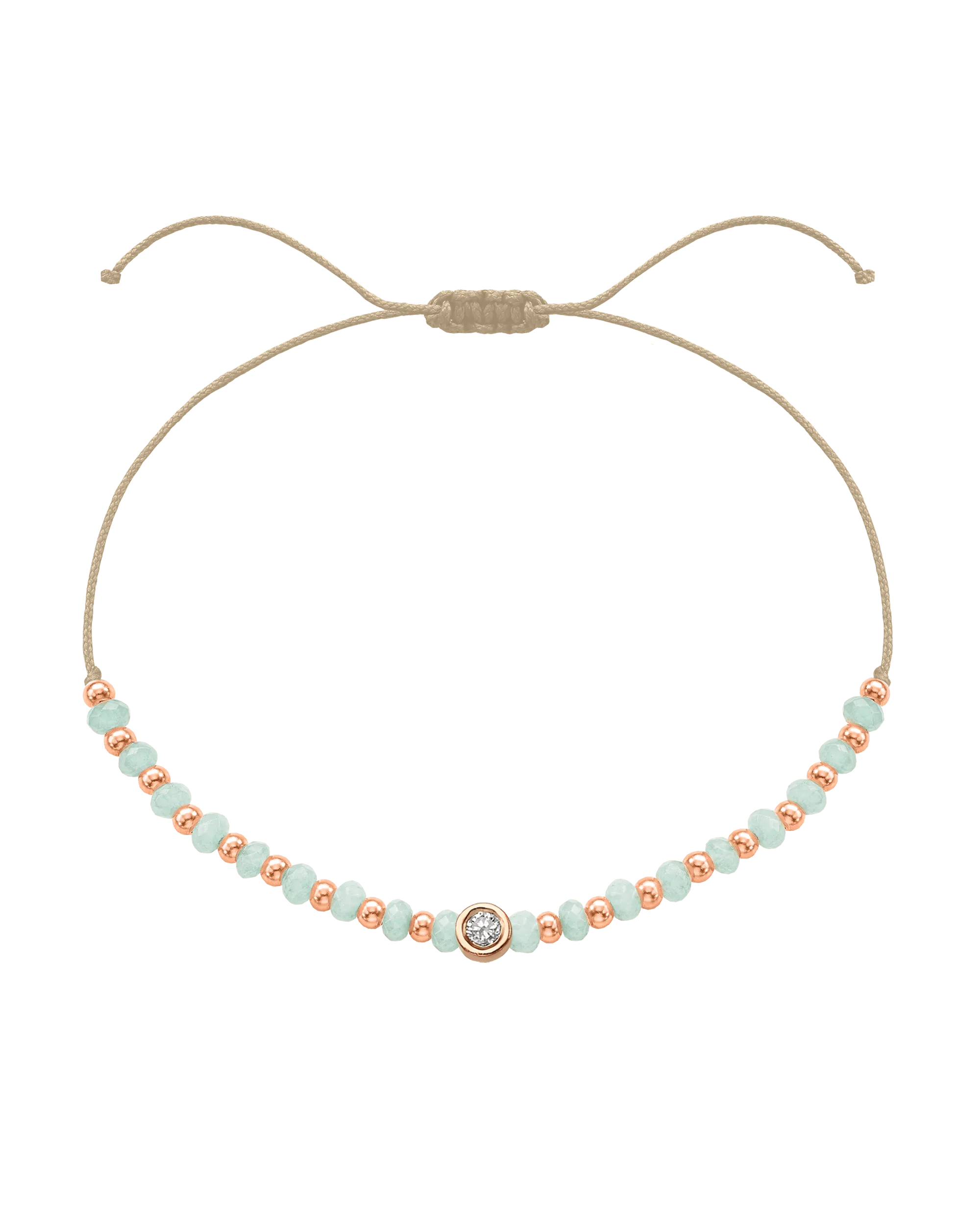 Apatite Gemstone String of Love Bracelet for Inspiration - 14K Rose Gold