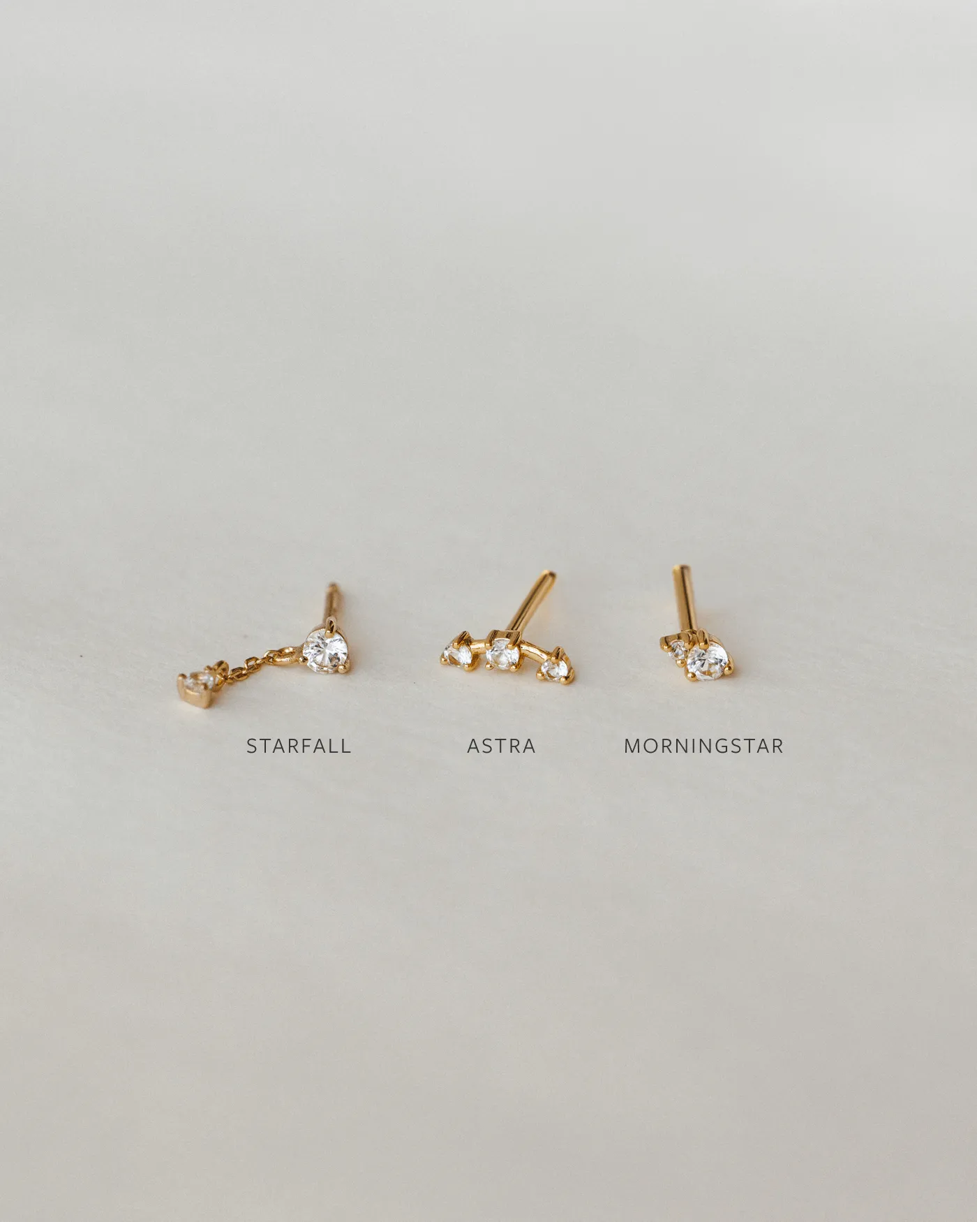 Astra White Sapphire Bar Studs